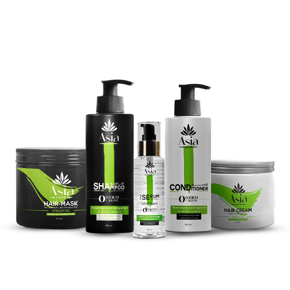 مجموعة الأرجان بزيت الأرجان للشعر الجاف والمتقصف – روتين ترطيب متكامل